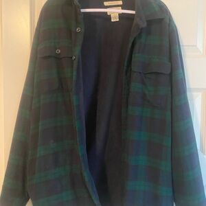 LL Bean Green and Blue Plaid Jacket